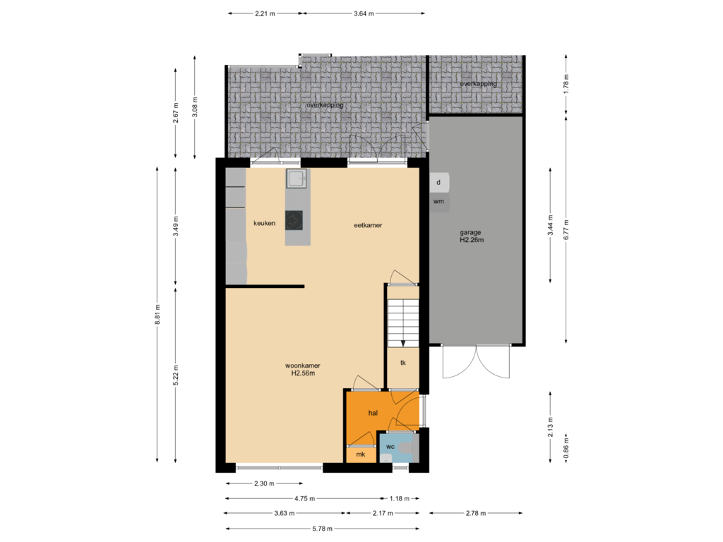 Bekijk plattegrond van Begane grond van Oeverstraat 10