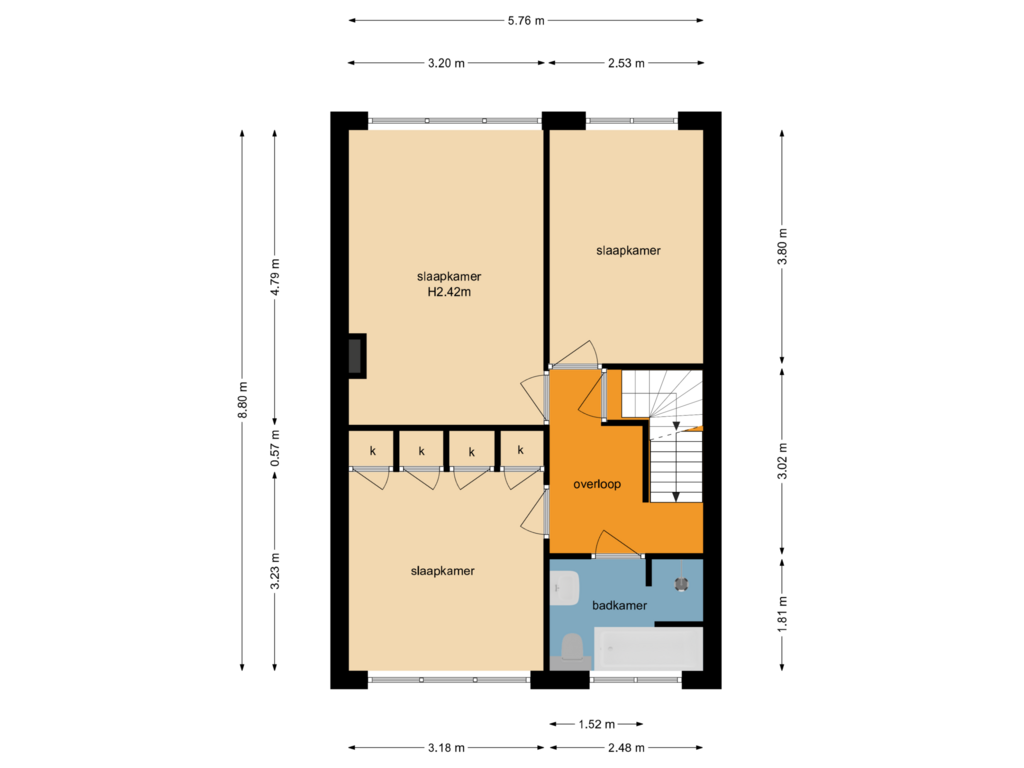 Bekijk plattegrond van Eerste verdieping van Oeverstraat 10