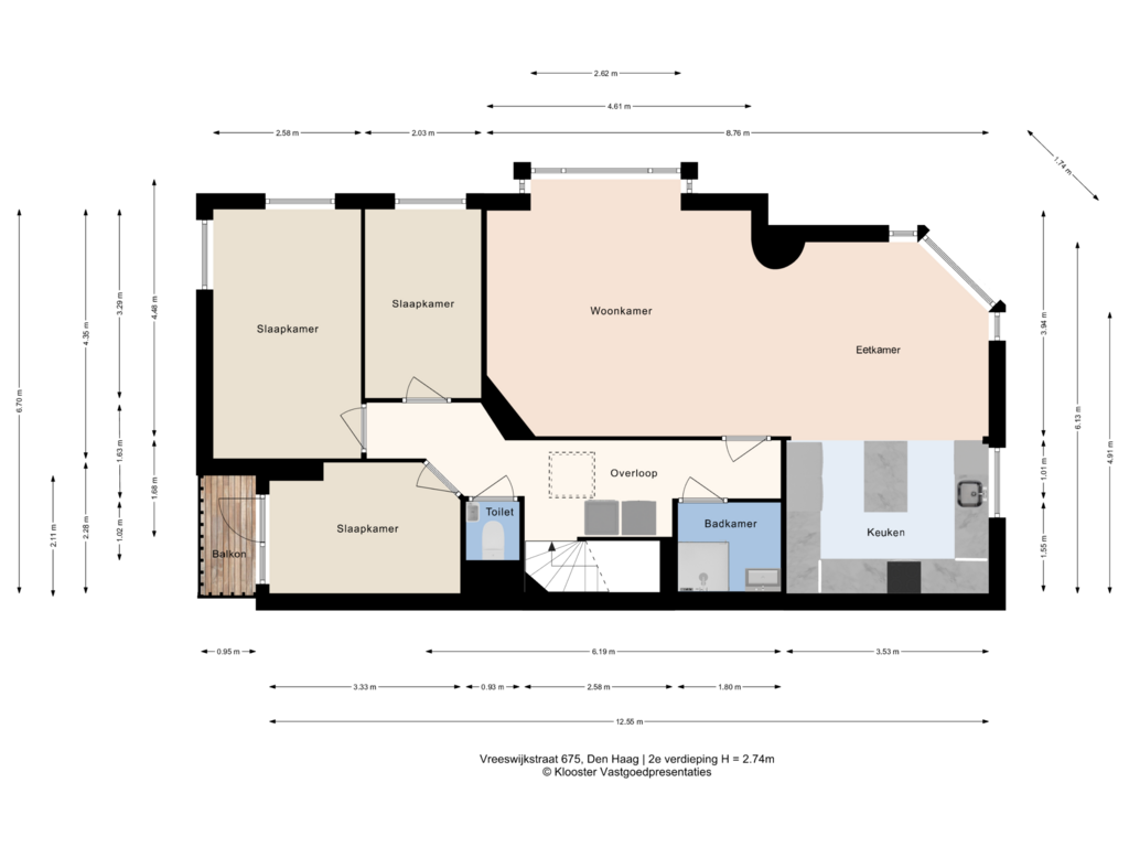 Bekijk plattegrond van 2e verdieping van Vreeswijkstraat 675