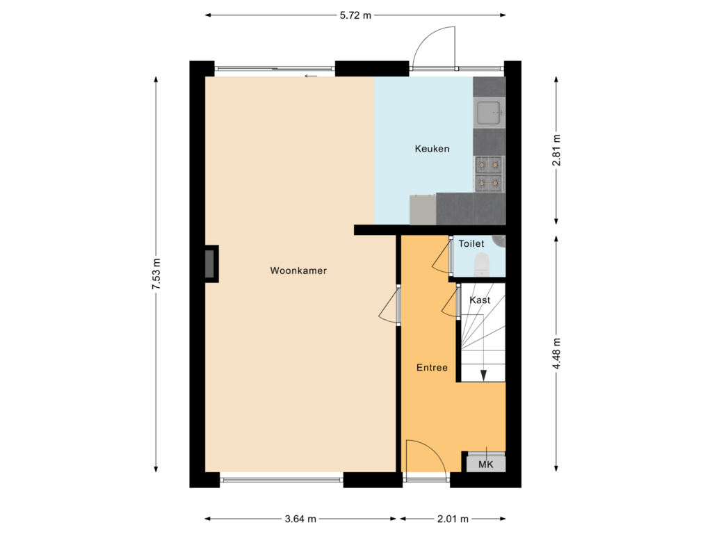 Bekijk plattegrond van Begane grond van Zeeweg 6