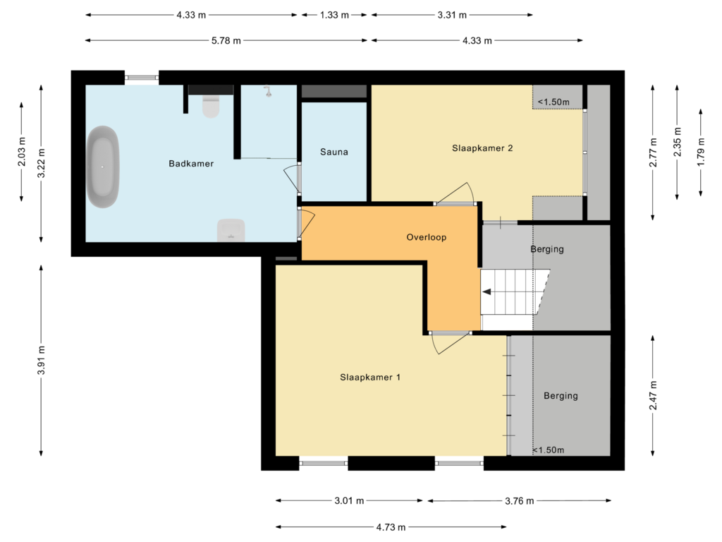 View floorplan of Eerste verdieping of Oppen Swolle 22