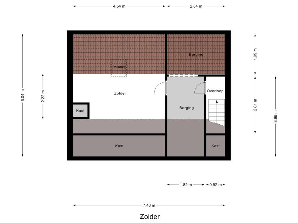 Bekijk plattegrond van Zolder van Heideweg 17