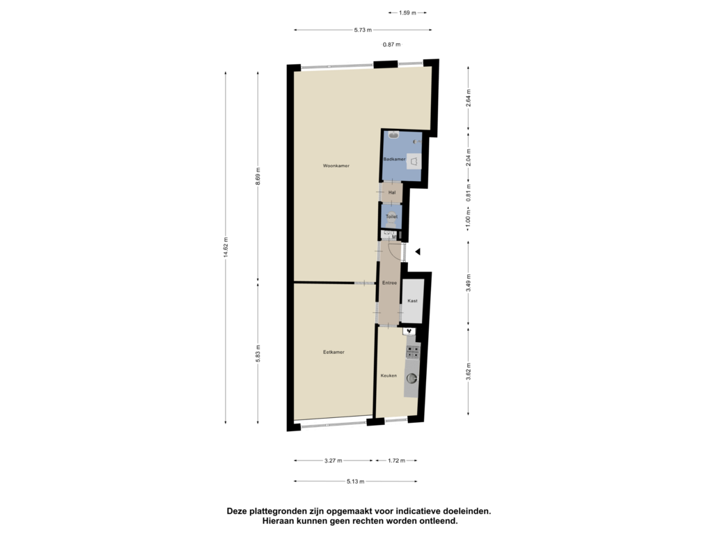 Bekijk plattegrond van Appartement van Vierambachtsstraat 35-B01