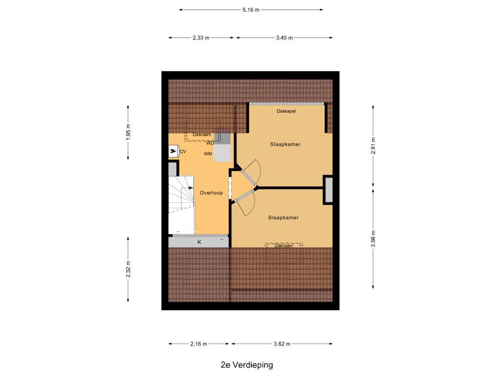 Bekijk plattegrond van 2e Verdieping van Houtlaan 105