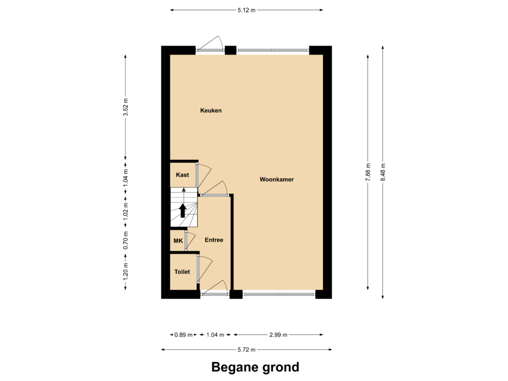 Bekijk plattegrond van Begane grond van Stoktstraat 14