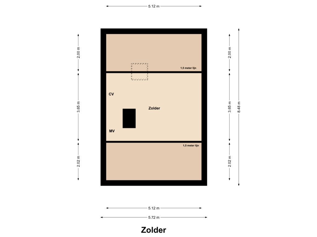 Bekijk plattegrond van Zolder van Stoktstraat 14