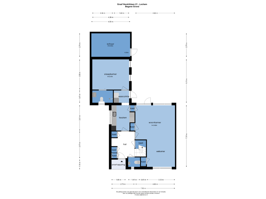 Bekijk plattegrond van BEGANE GROND van Graaf Hendriklaan 21