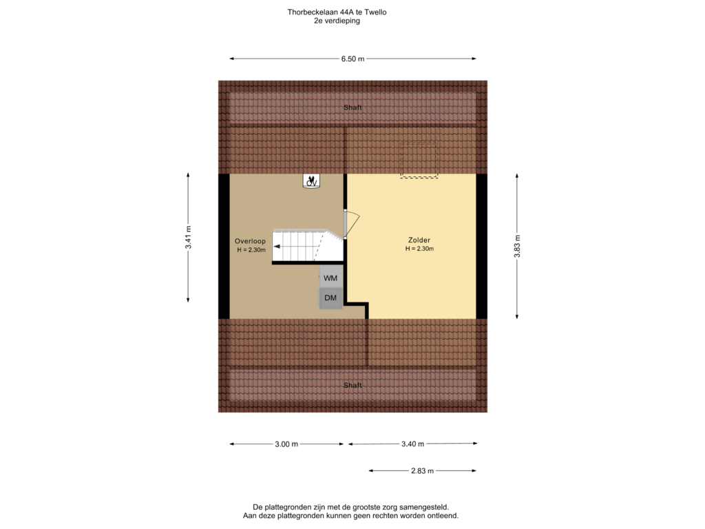 Bekijk plattegrond van 2e verdieping van Thorbeckelaan 44-A