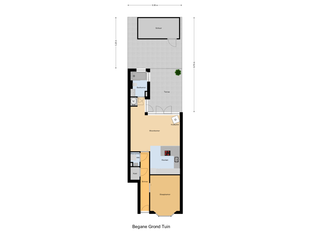 Bekijk plattegrond van Begane Grond Tuin van Albert Cuijpstraat 6-A