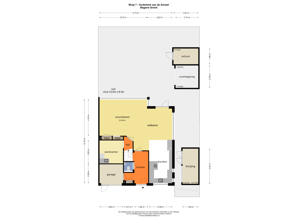 Bekijk plattegrond van BEGANE GROND van Wulp 7