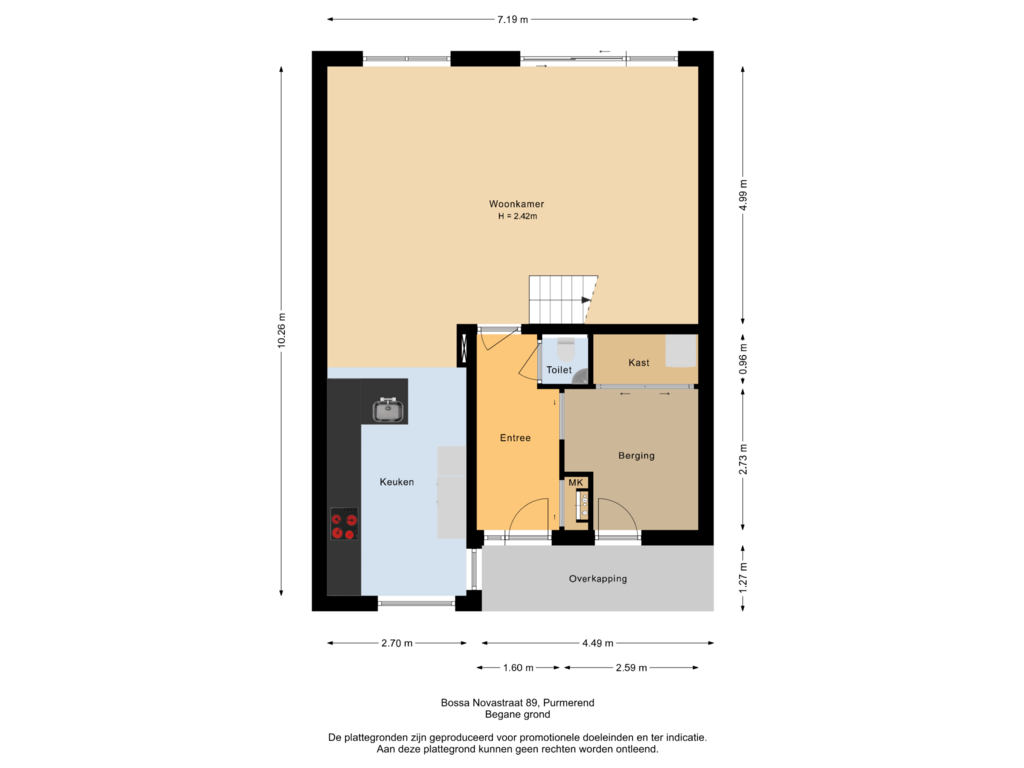 Bekijk plattegrond van Begane grond van Bossa Novastraat 89