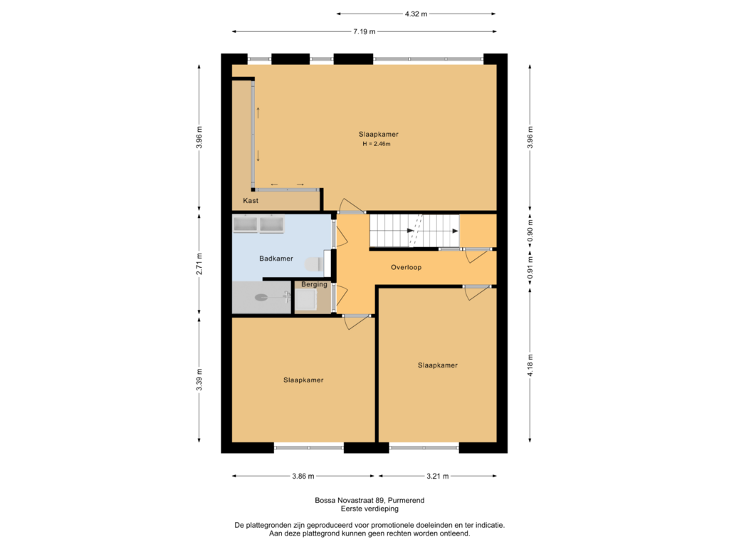 Bekijk plattegrond van Eerste verdieping van Bossa Novastraat 89