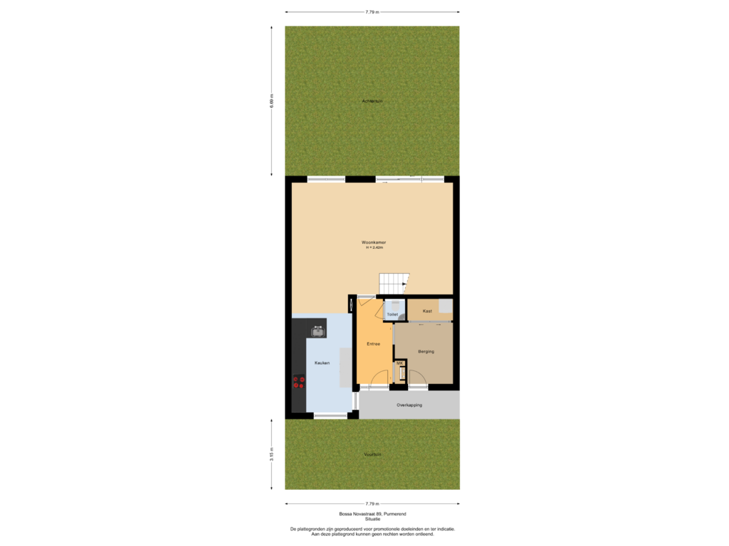 Bekijk plattegrond van Situatie van Bossa Novastraat 89