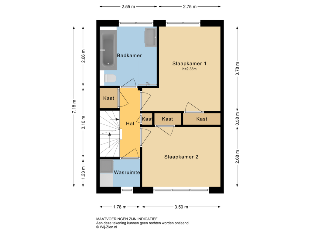 Bekijk plattegrond van EERSTE VERDIEPING van Azaleastraat 21