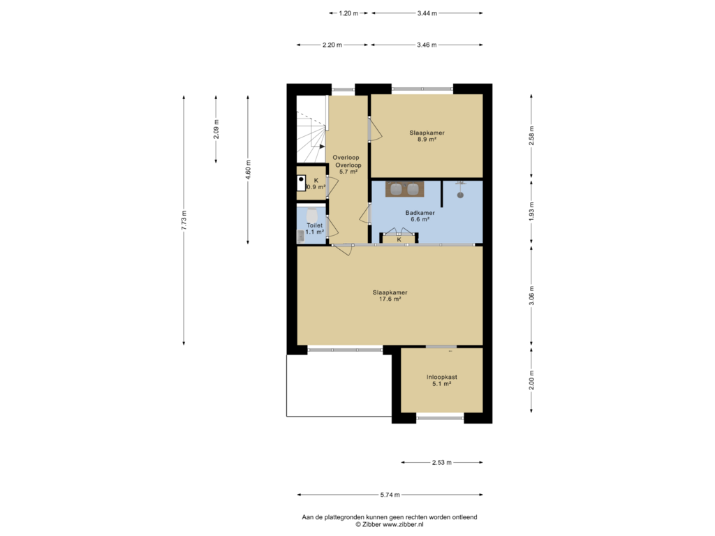 Bekijk plattegrond van Tweede Verdieping van Laan van Kernhem 225