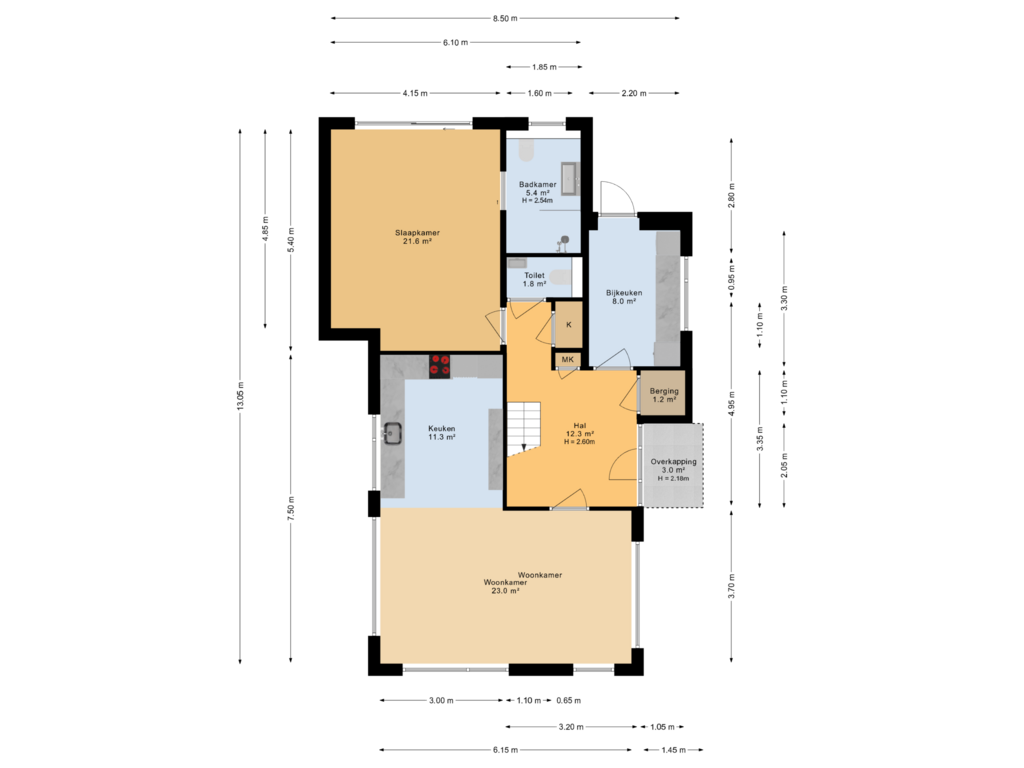 View floorplan of Begane grond of Foswerterstrjitte 22