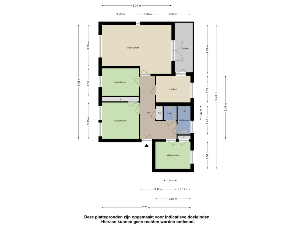 Bekijk plattegrond van Appartement van van Dusseldorpstraat 108