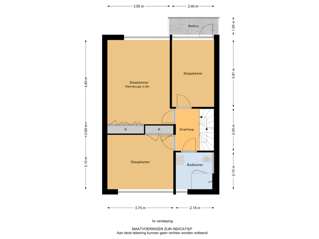 Bekijk plattegrond van 1e verdieping van Welhorst 5