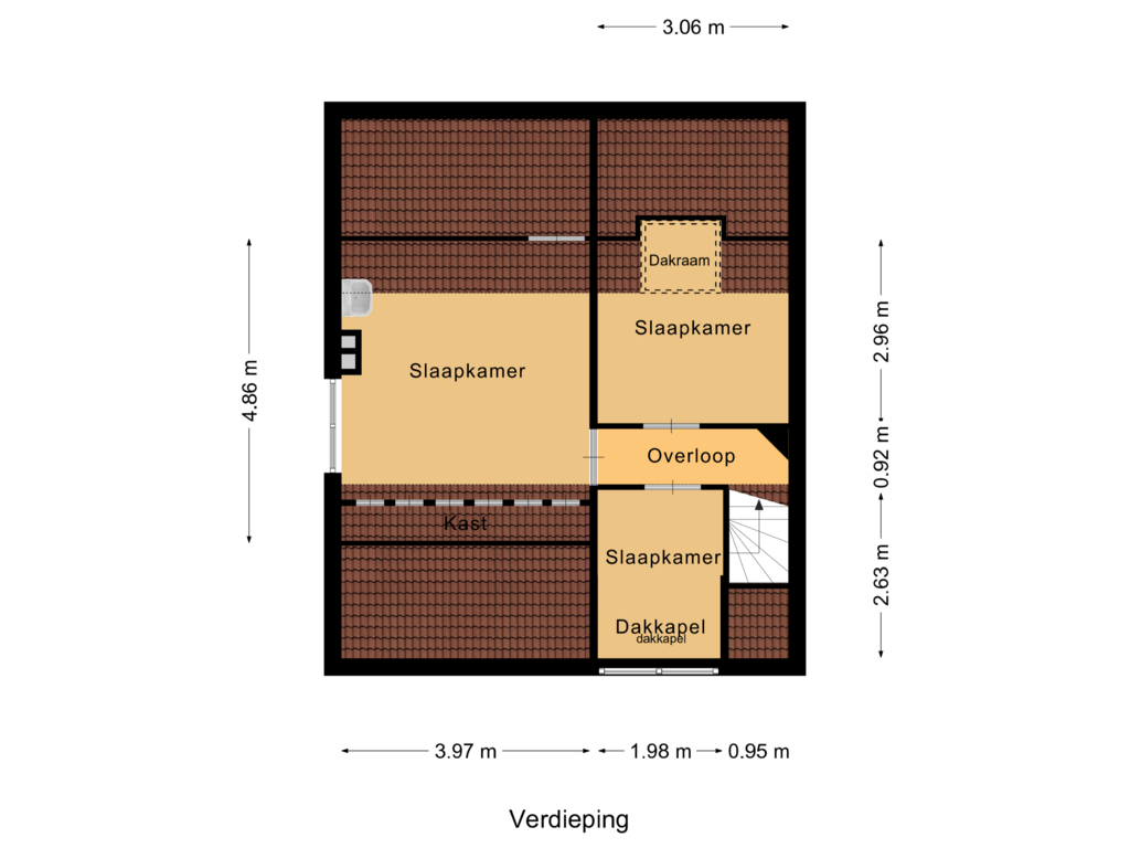 View floorplan of Verdieping of Sint Vitusstraat 36