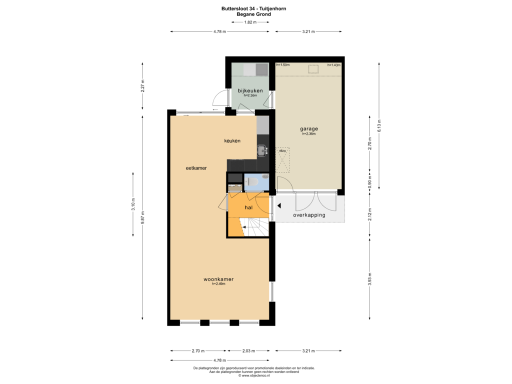 Bekijk plattegrond van BEGANE GROND van Buttersloot 34