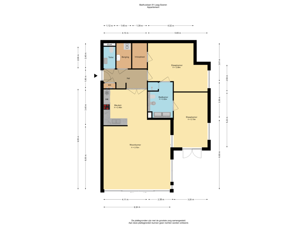 View floorplan of Appartement of Badhuislaan 81