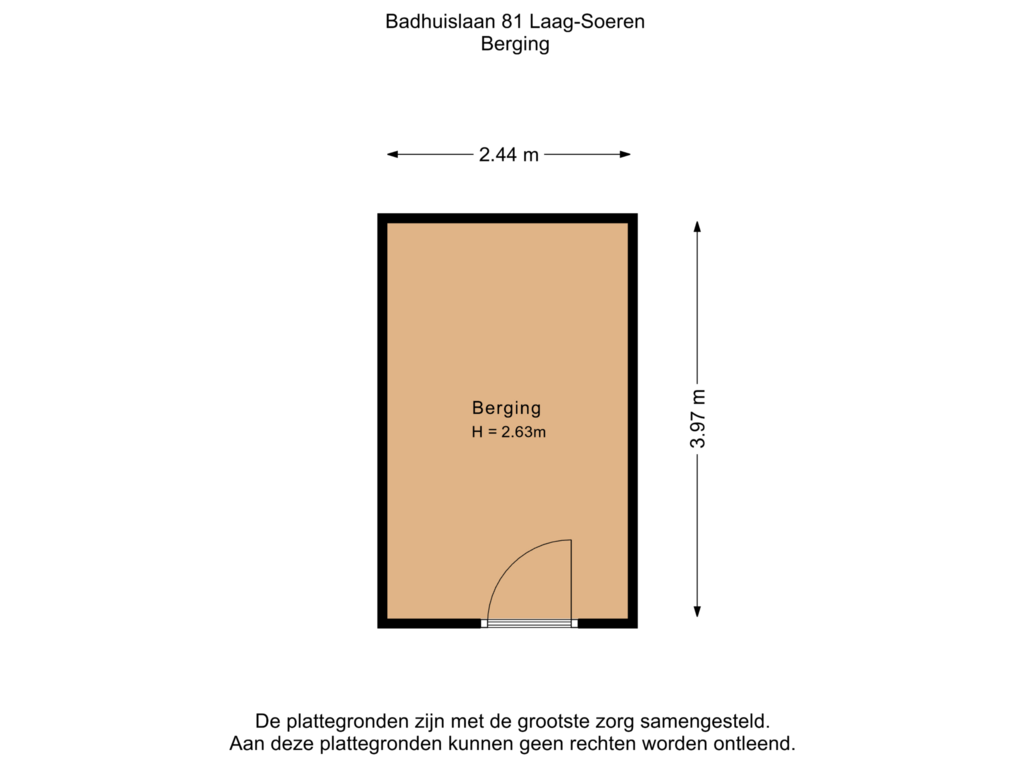 Bekijk plattegrond van Berging van Badhuislaan 81