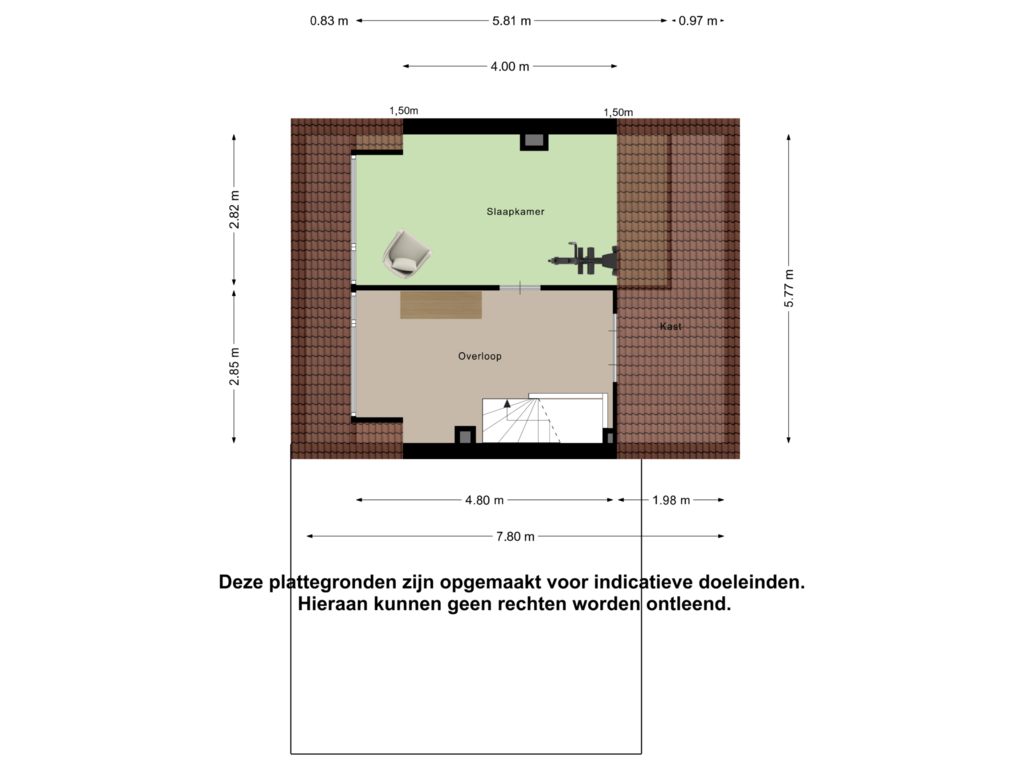 View floorplan of Tweede Verdieping of Eikenlaan 97