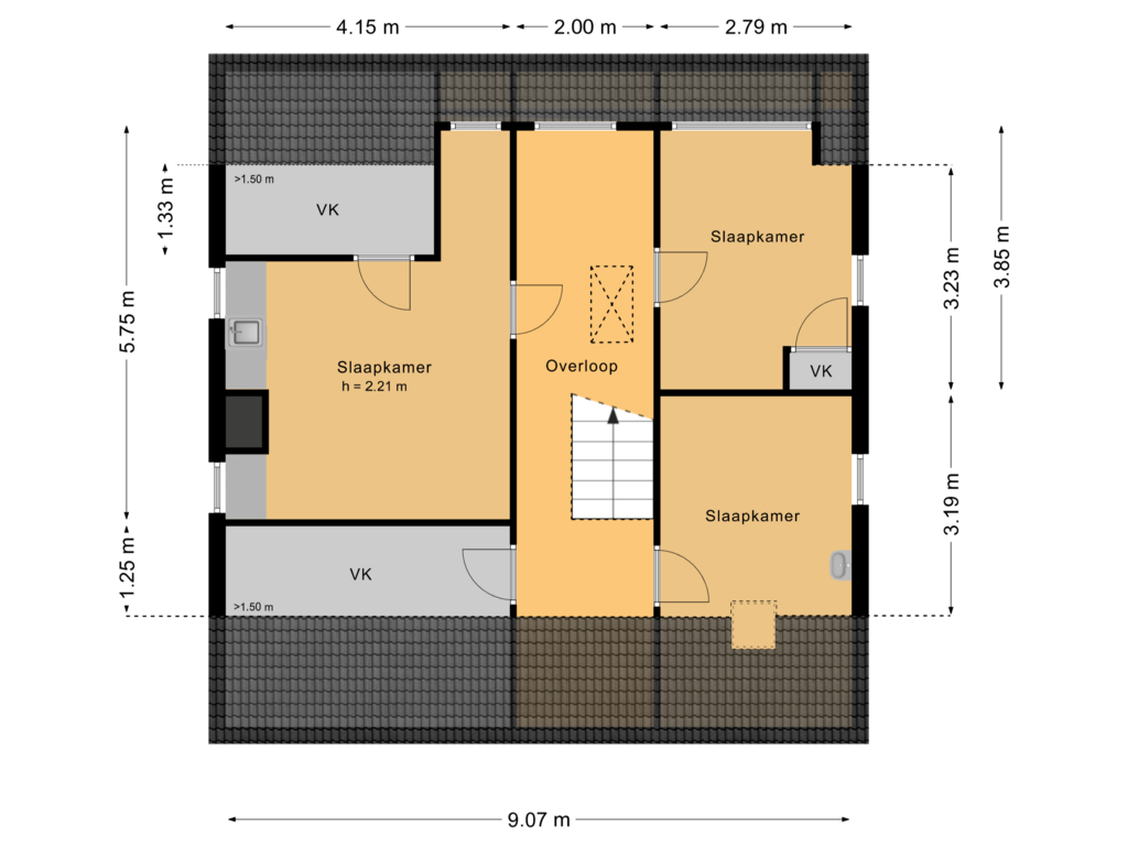 View floorplan of Tweede verdieping of Brink 52