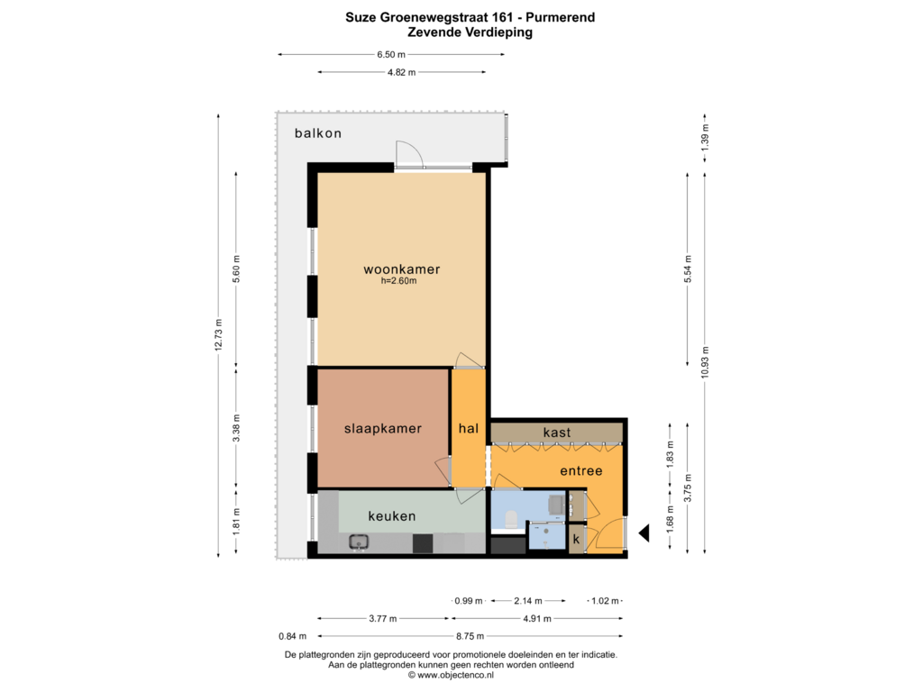 Bekijk plattegrond van ZEVENDE VERDIEPING van Suze Groenewegstraat 161