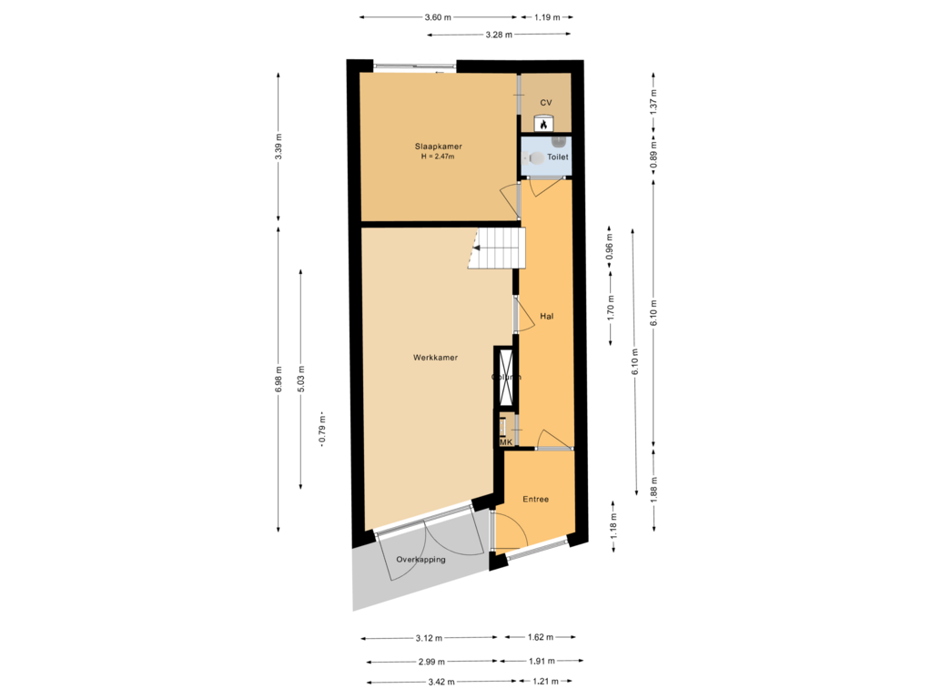 Bekijk plattegrond van Begane grond van Saerdam 161