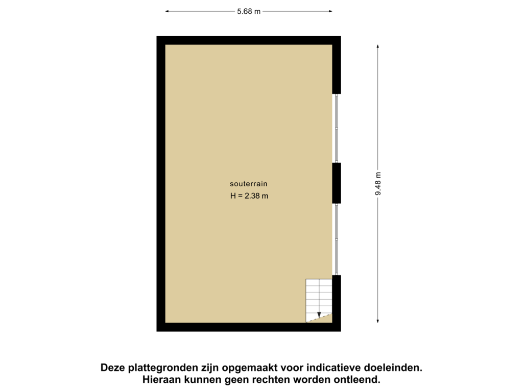 Bekijk plattegrond van Souterrain 2 van Predikant Swildensstraat 36