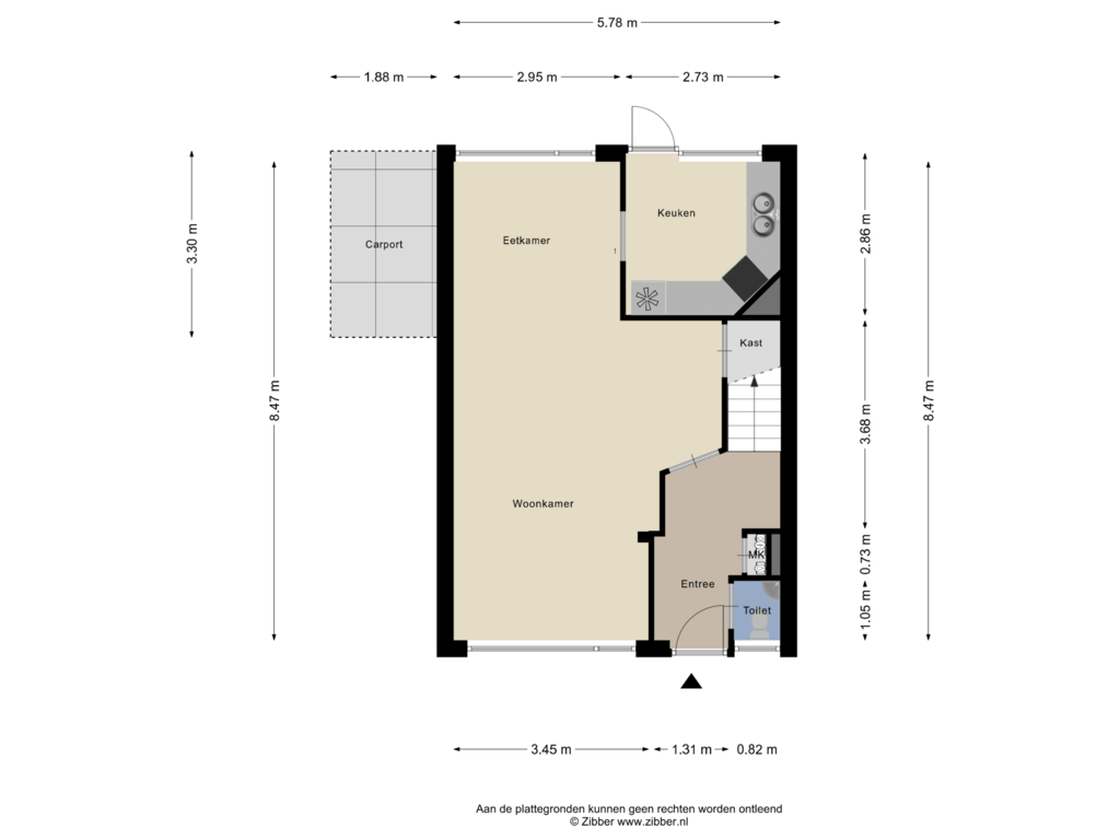 Bekijk plattegrond van Begane Grond van Vloedbeldlaan 30