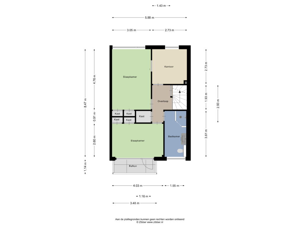 Bekijk plattegrond van Eerste Verdieping van Vloedbeldlaan 30