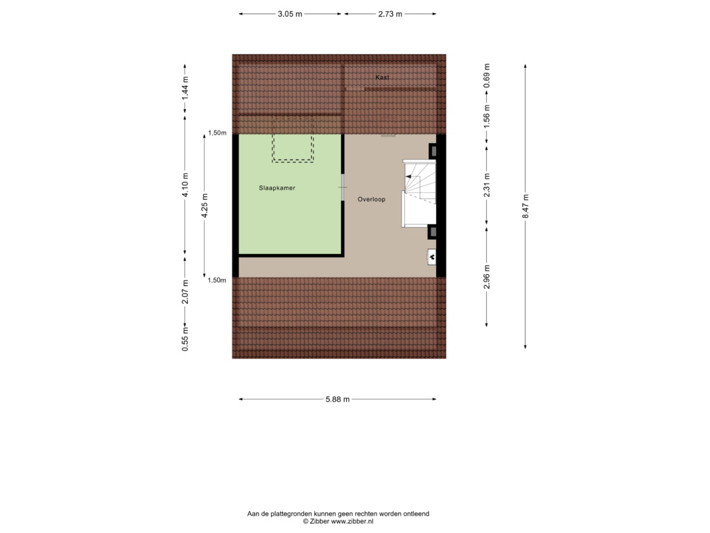 Bekijk plattegrond van Zolder van Vloedbeldlaan 30