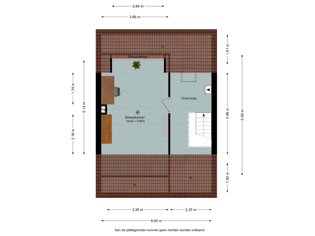 Bekijk plattegrond van 2e verdieping van Diepenbrockweg 16