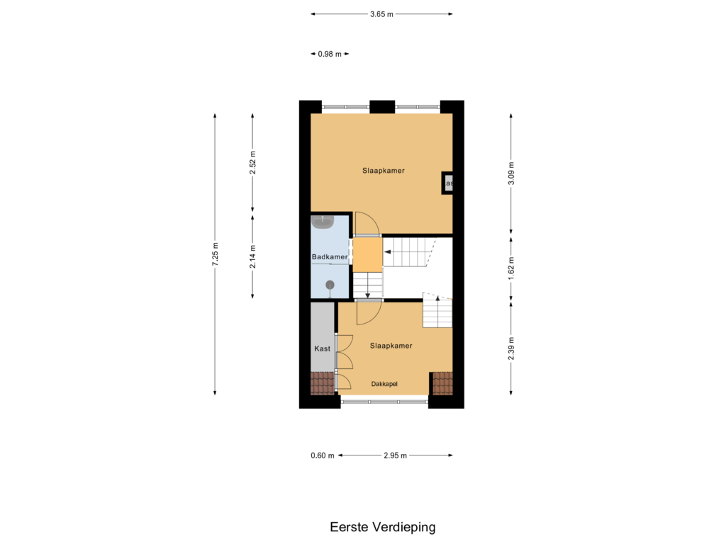 View floorplan of Eerste Verdieping of Sint Olofslaan 15