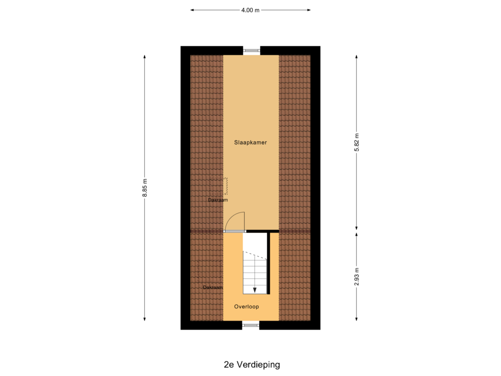 Bekijk plattegrond van 2e Verdieping van Valkenweg 180