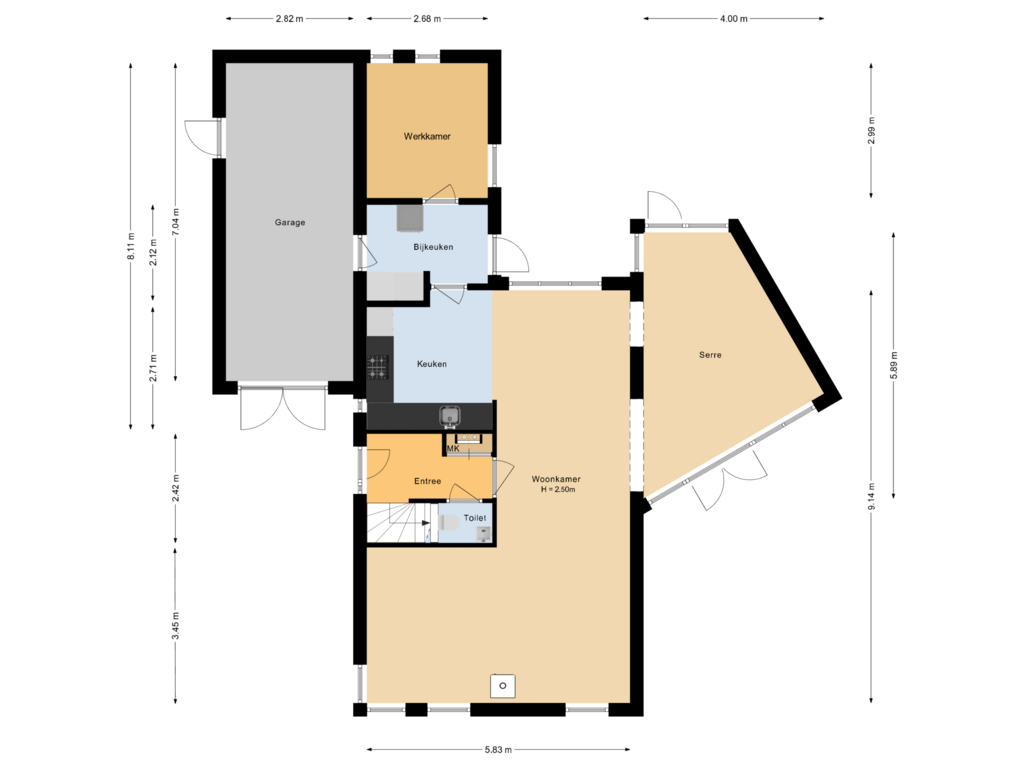 Bekijk plattegrond van Begane grond van Bakkersveld 29