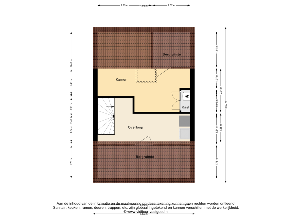 View floorplan of Tweede verdieping of Eleolietdijk 36