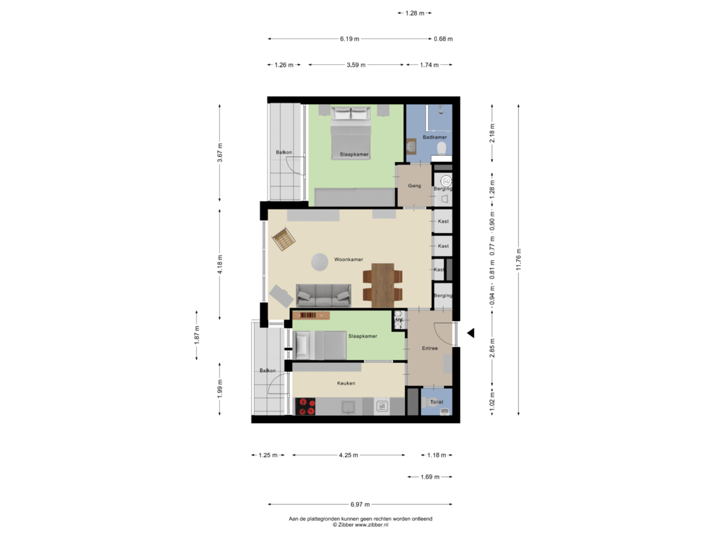 Bekijk plattegrond van Appartement van Vanekerstraat 153