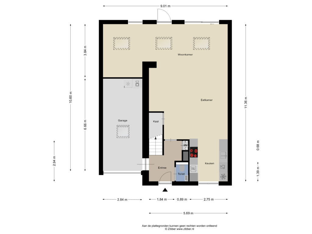 Bekijk plattegrond van Begane Grond van Raai 99