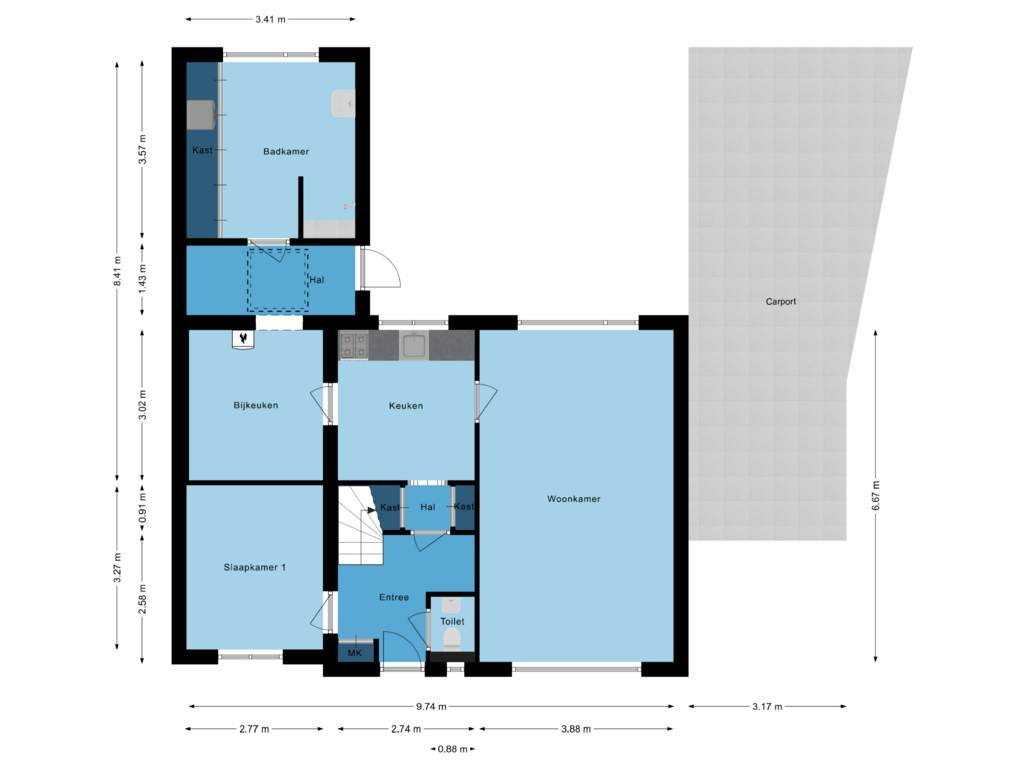 View floorplan of Begane grond of Eykereind 52