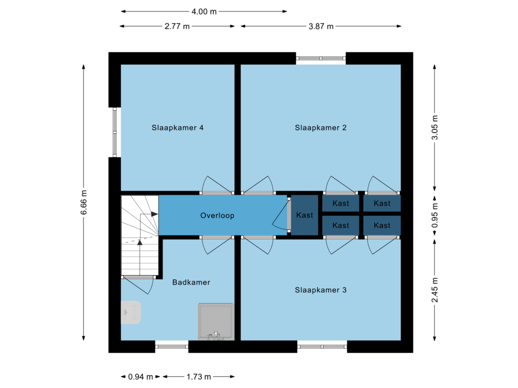 View floorplan of Eerste verdieping of Eykereind 52