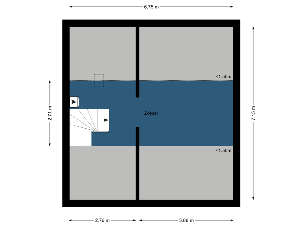 View floorplan of Tweede verdieping of Eykereind 52