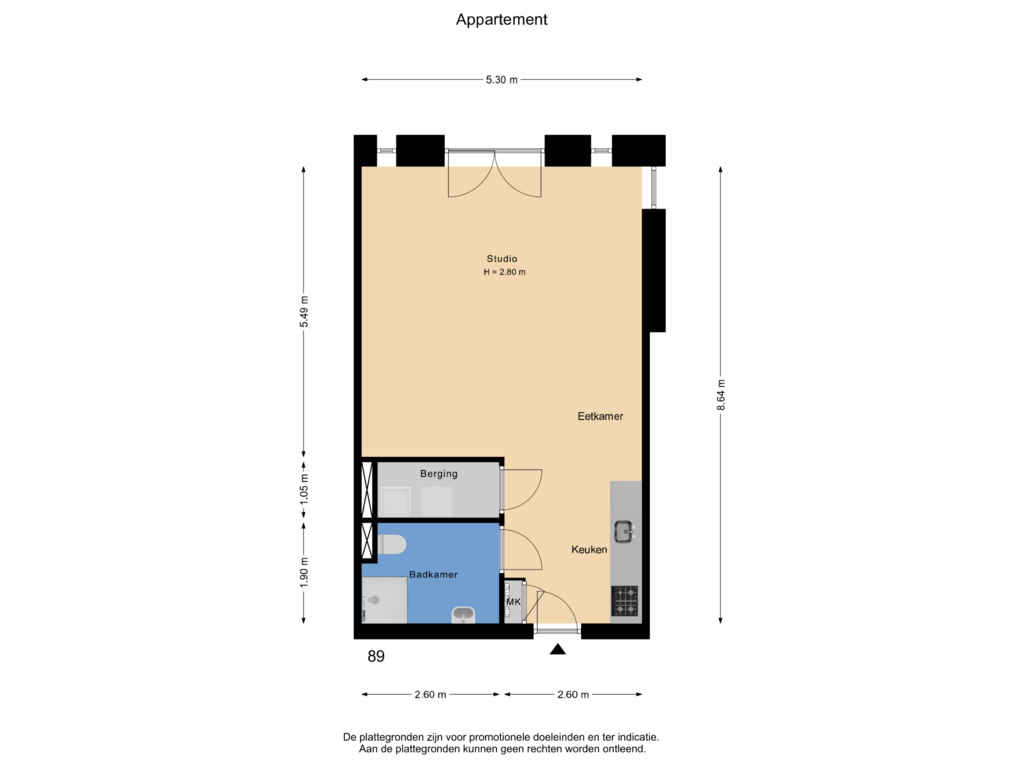 Bekijk plattegrond van Appartement van Pastoor Zegersstraat 89