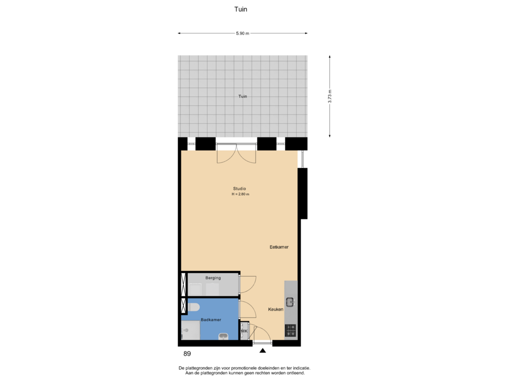 Bekijk plattegrond van Tuin van Pastoor Zegersstraat 89