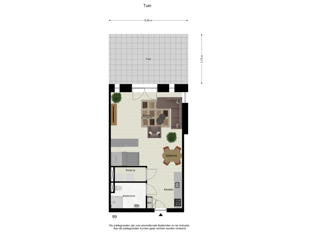 Bekijk plattegrond van Tuin (Fur) van Pastoor Zegersstraat 89