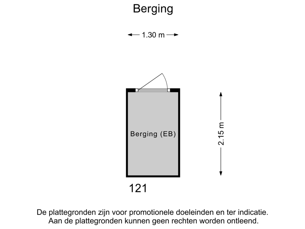 View floorplan of Berging of Pastoor Zegersstraat 121