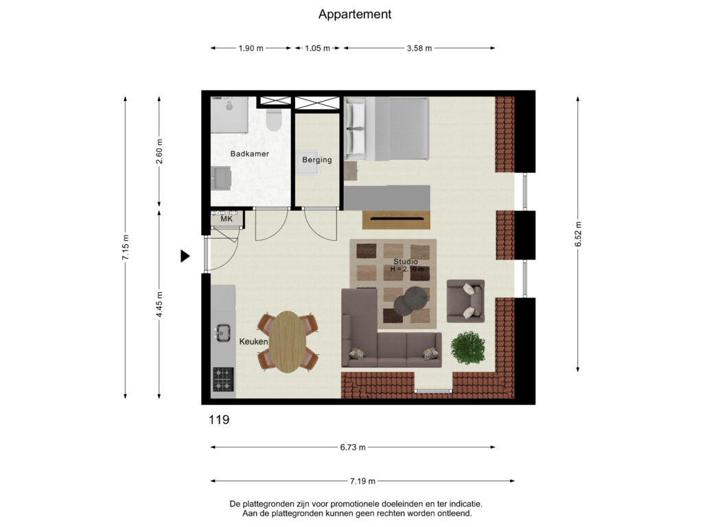 Bekijk plattegrond van Appartement (Fur) van Pastoor Zegersstraat 119