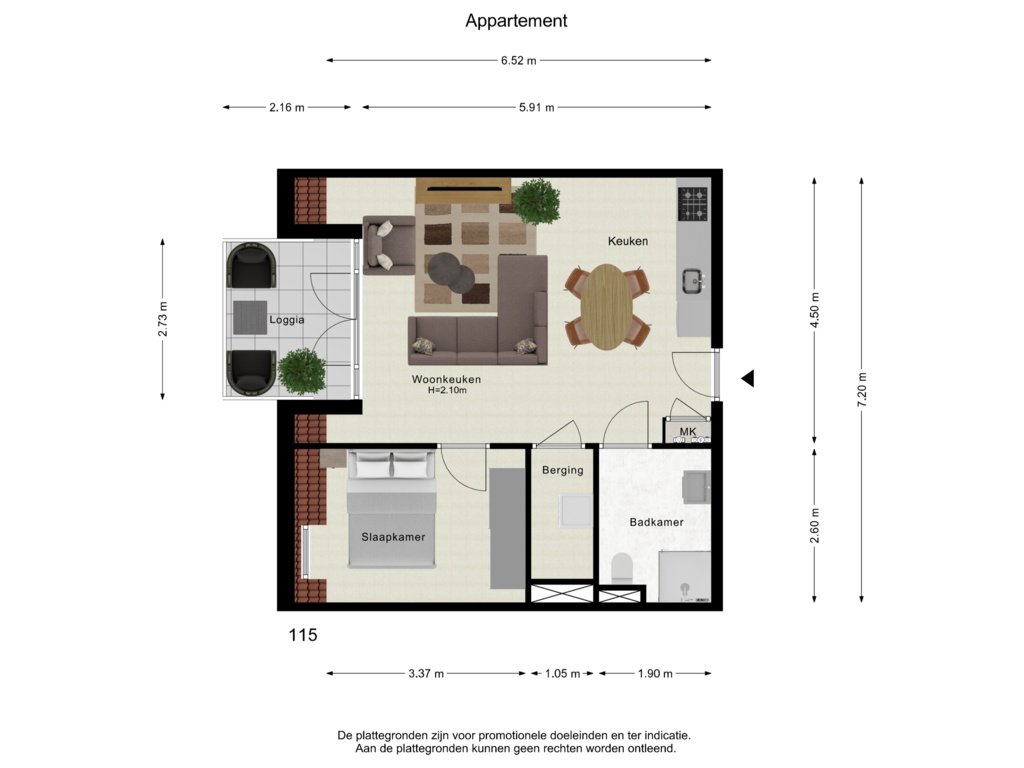 Bekijk plattegrond van Appartement (Fur) van Pastoor Zegersstraat 115